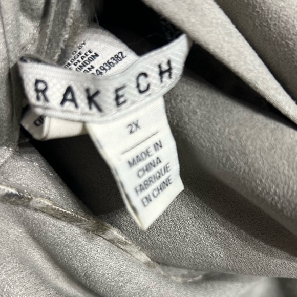 Anthropologie Faux Fur Fleece Jacket double sided gray suede charcoal and gray - Picture 8 of 14